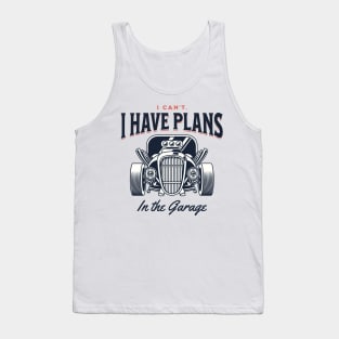 I Can't. I Have Plans in the Garage Peach Statement Graphic Tank Top